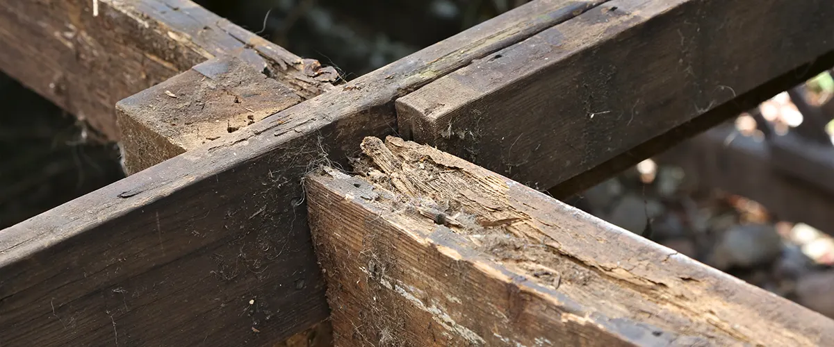Wood rot on the deck frame