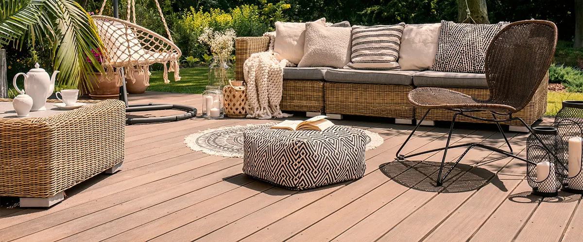 Composite as the best wooden decking with furniture