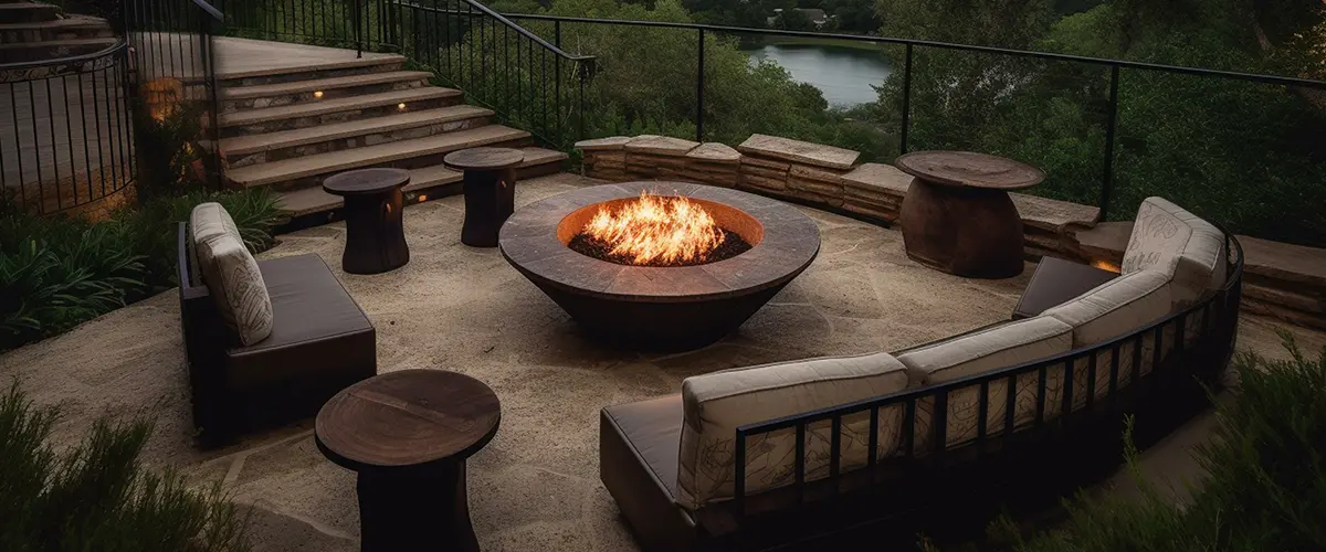 Round Fire Pit Seating Area​