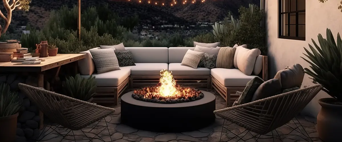 Wood-Fueled Fire Pit With Seating ​