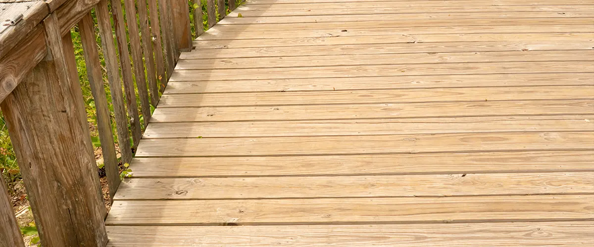 A pressure treated wood as decking material