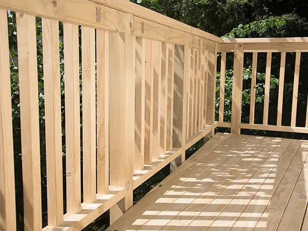 Wood railing with an unfinished look