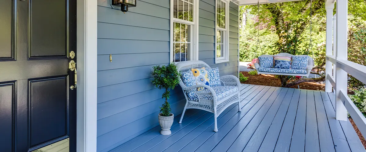 old-fashioned deck attached to home