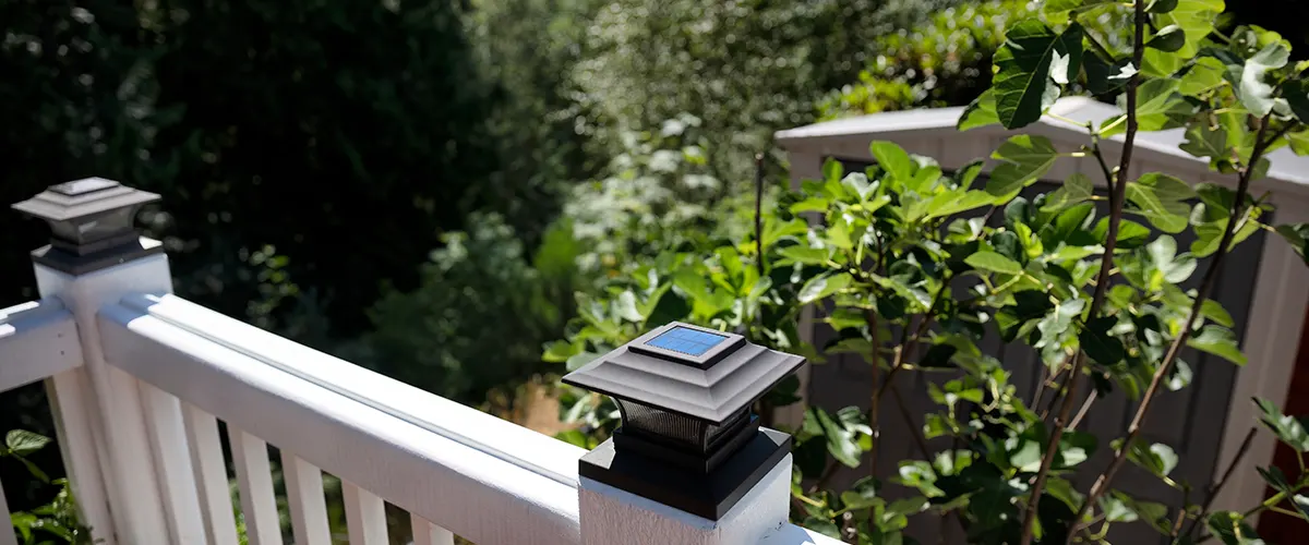 Solar powered deck post lamp