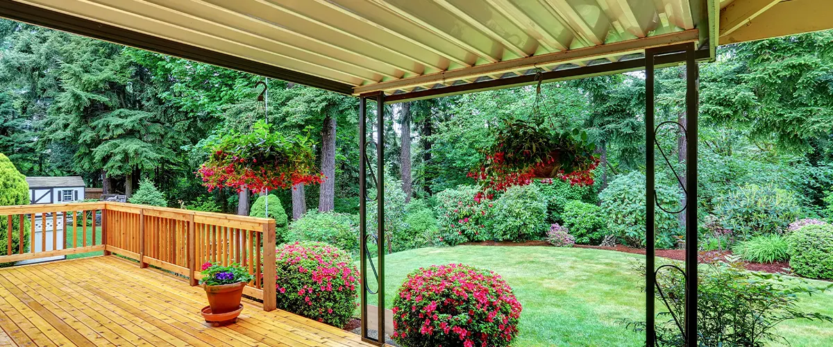 deck with flower pots