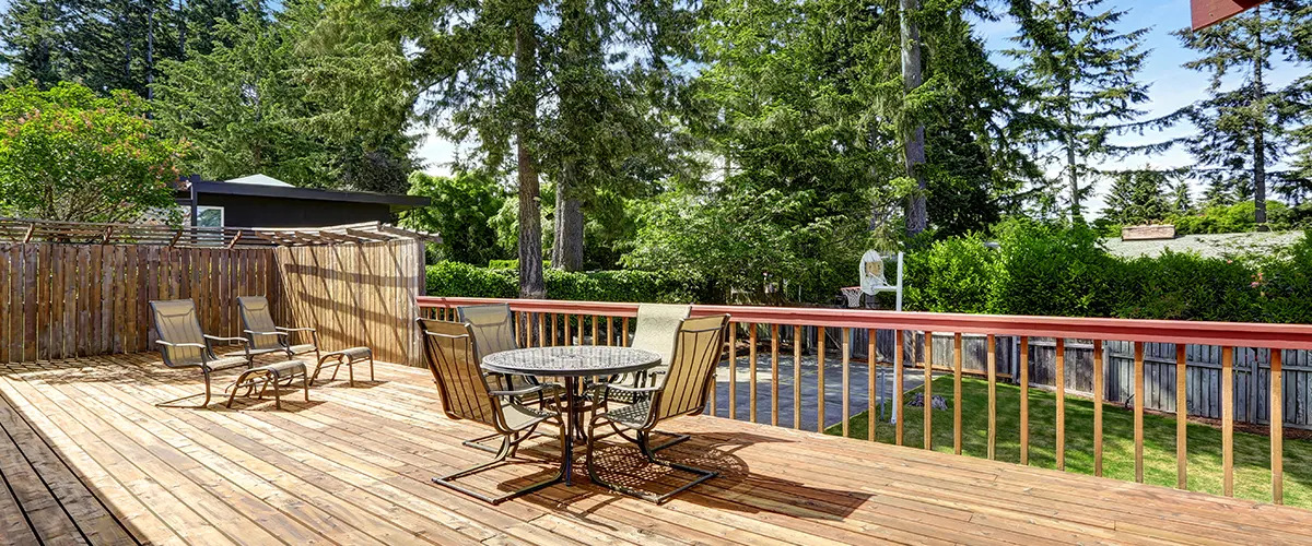 large wooden deck in oak ridge