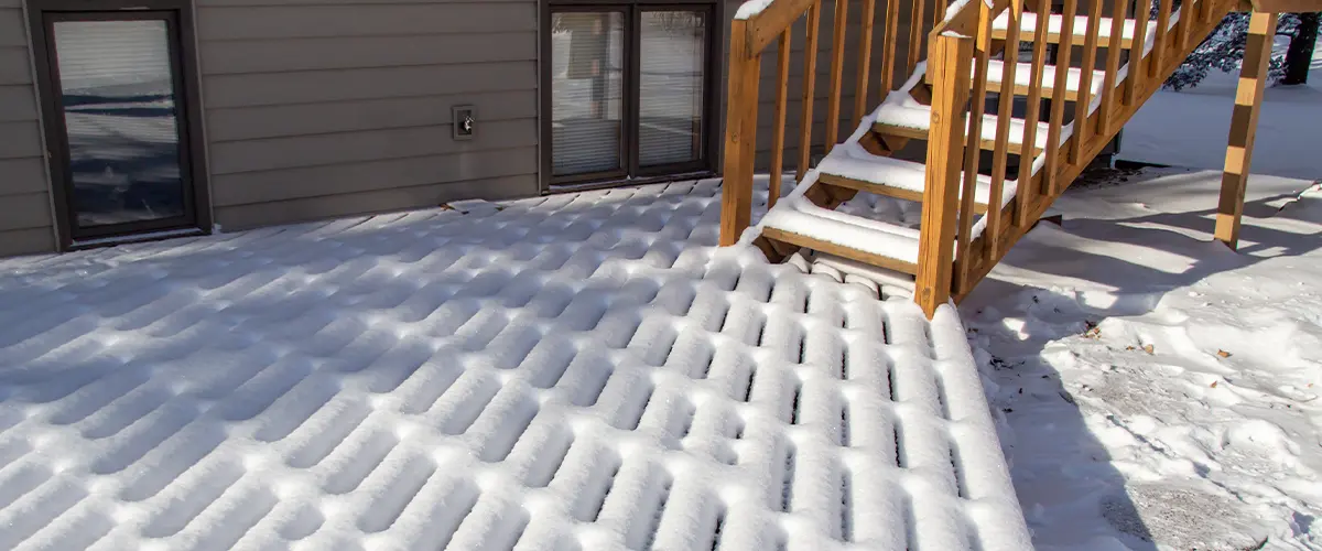 Snow on composite decking