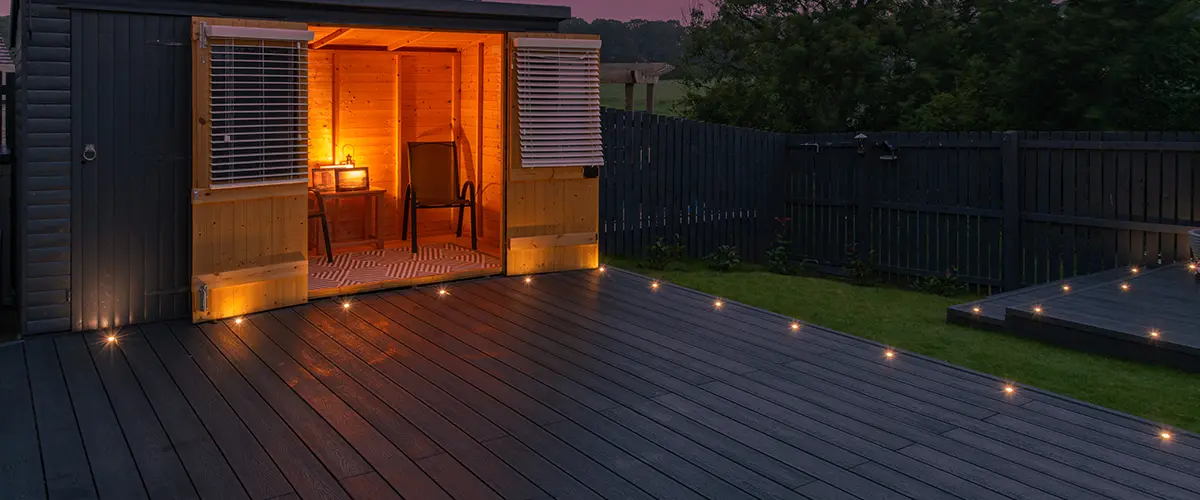 ambiance lights integrated into the surface of the deck