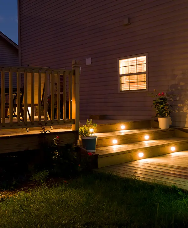 step lighting installed in a TN deck