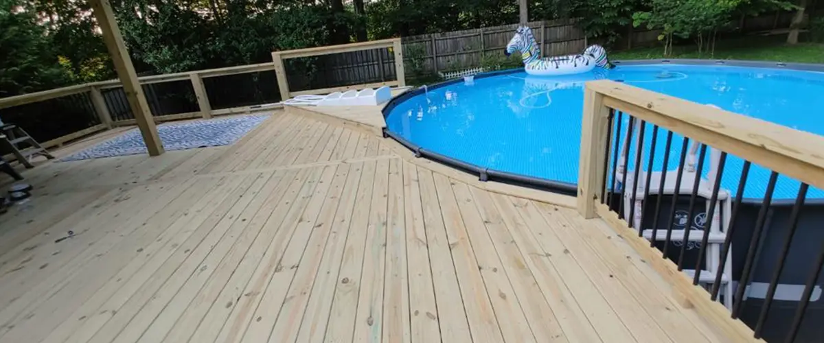 deck restoration and changes for an outdoor pool