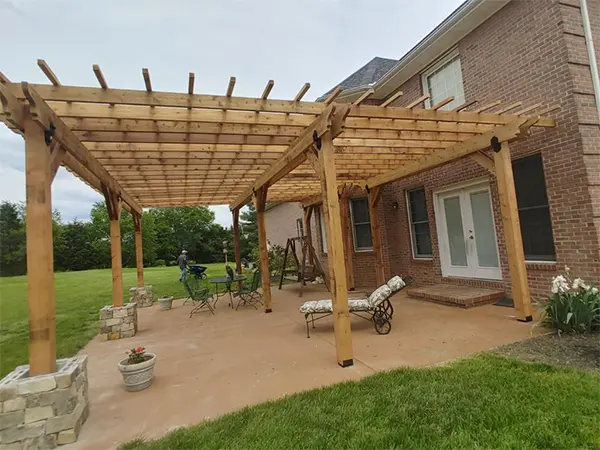 outdoor deck built with ceiling