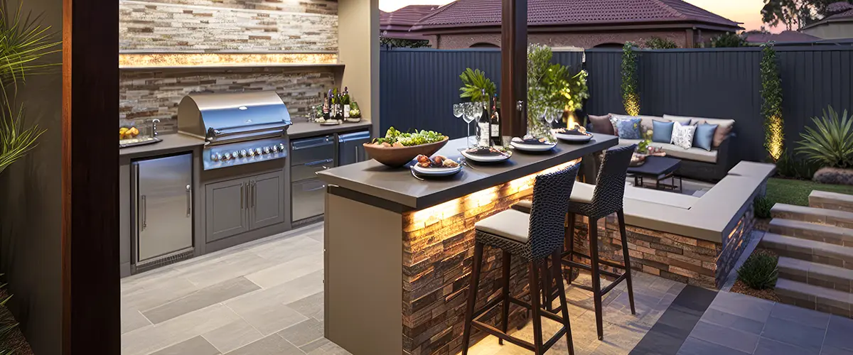 outdoor kitchen on a deck