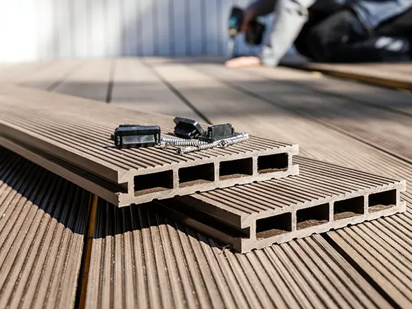 Composite decking boards construction