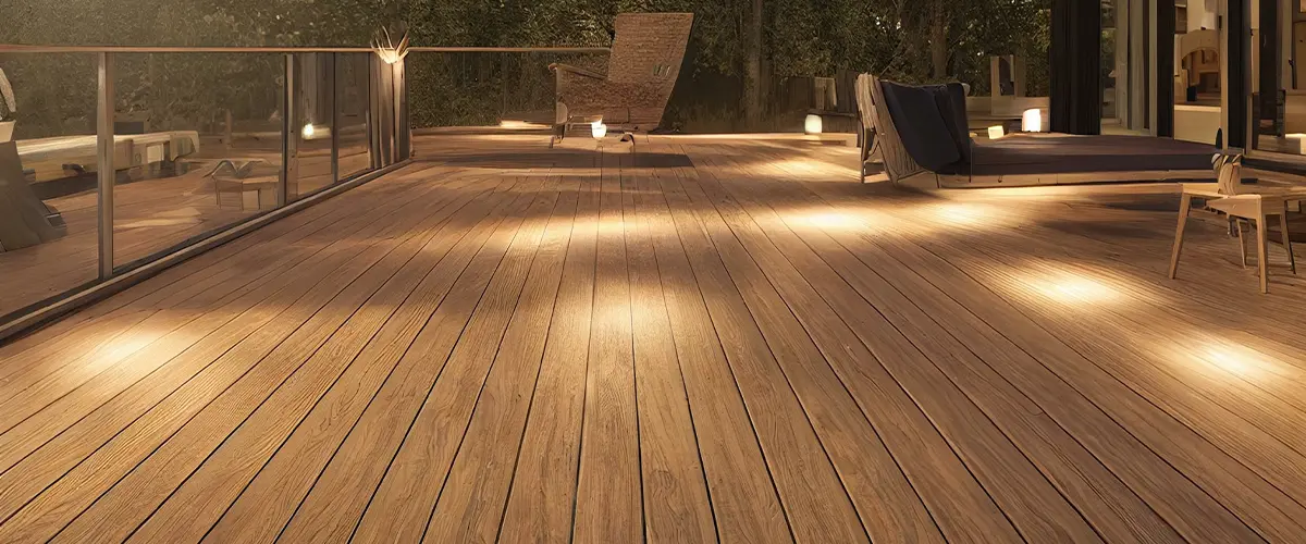 Composite deck with lighting