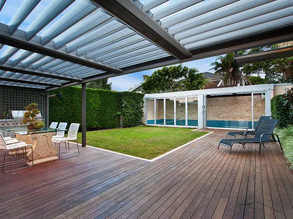 deck with pergola and a barbecue area