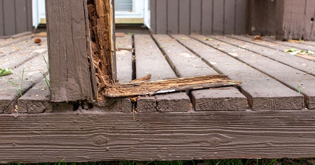 wood broken on deck as deck safety issue