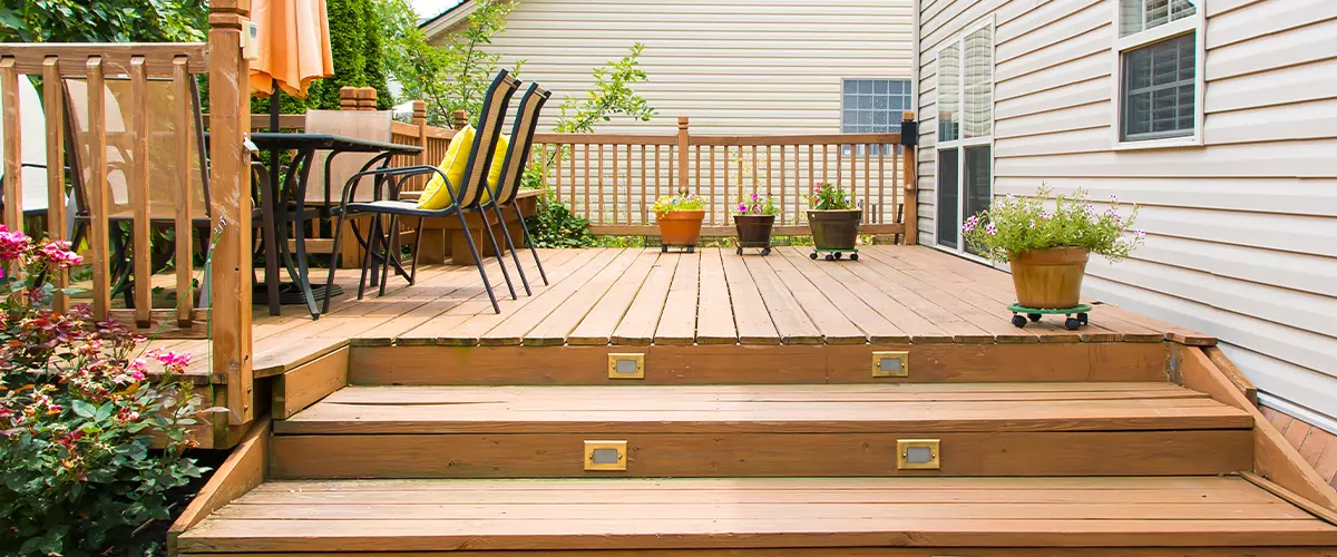 Patio and garden of family home