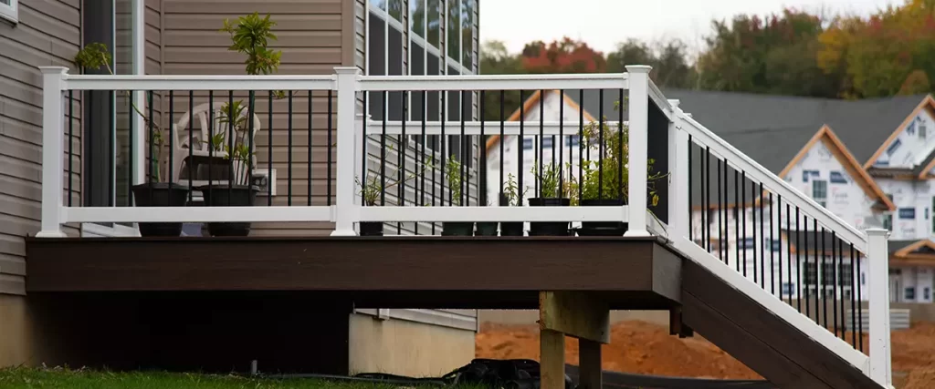 White veranda and railing posts