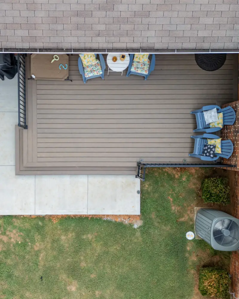 an elevated composite deck